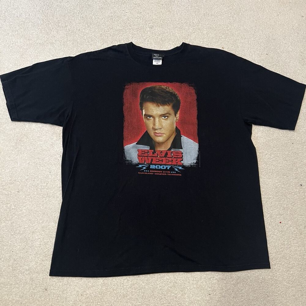 Vintage Elvis Presley Shirt Black 3XL 2007 Elvis Week Direct From Graceland Tee